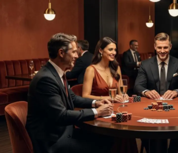 Ambiance feutrée d'une soirée poker conviviale au FAD ADAM SUCHENEK